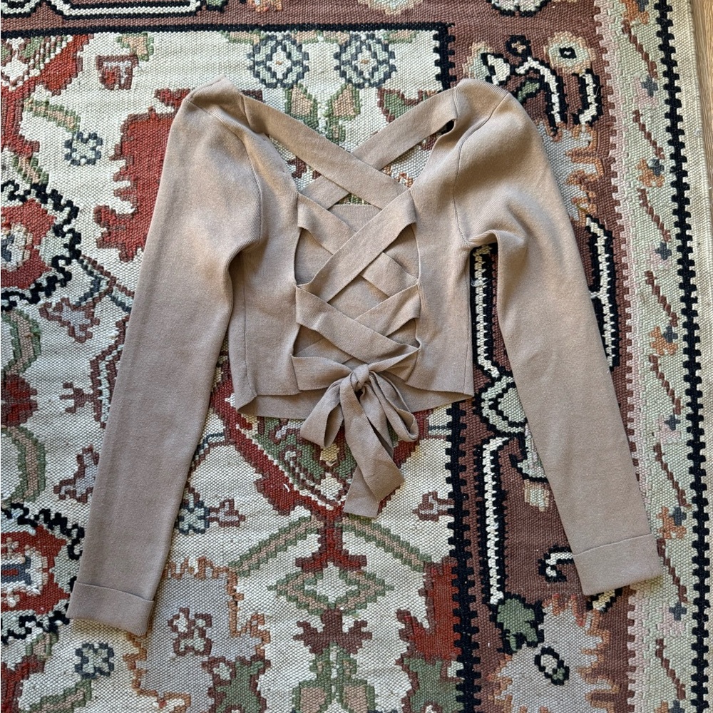 Crisscross Tie-Back Sweater